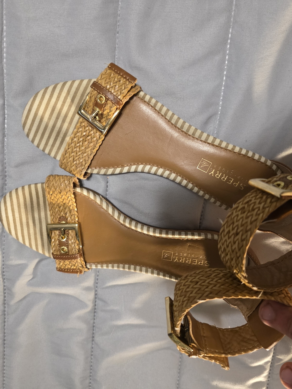 Sperry Women's Tan Woven Ankle Strap Sandals